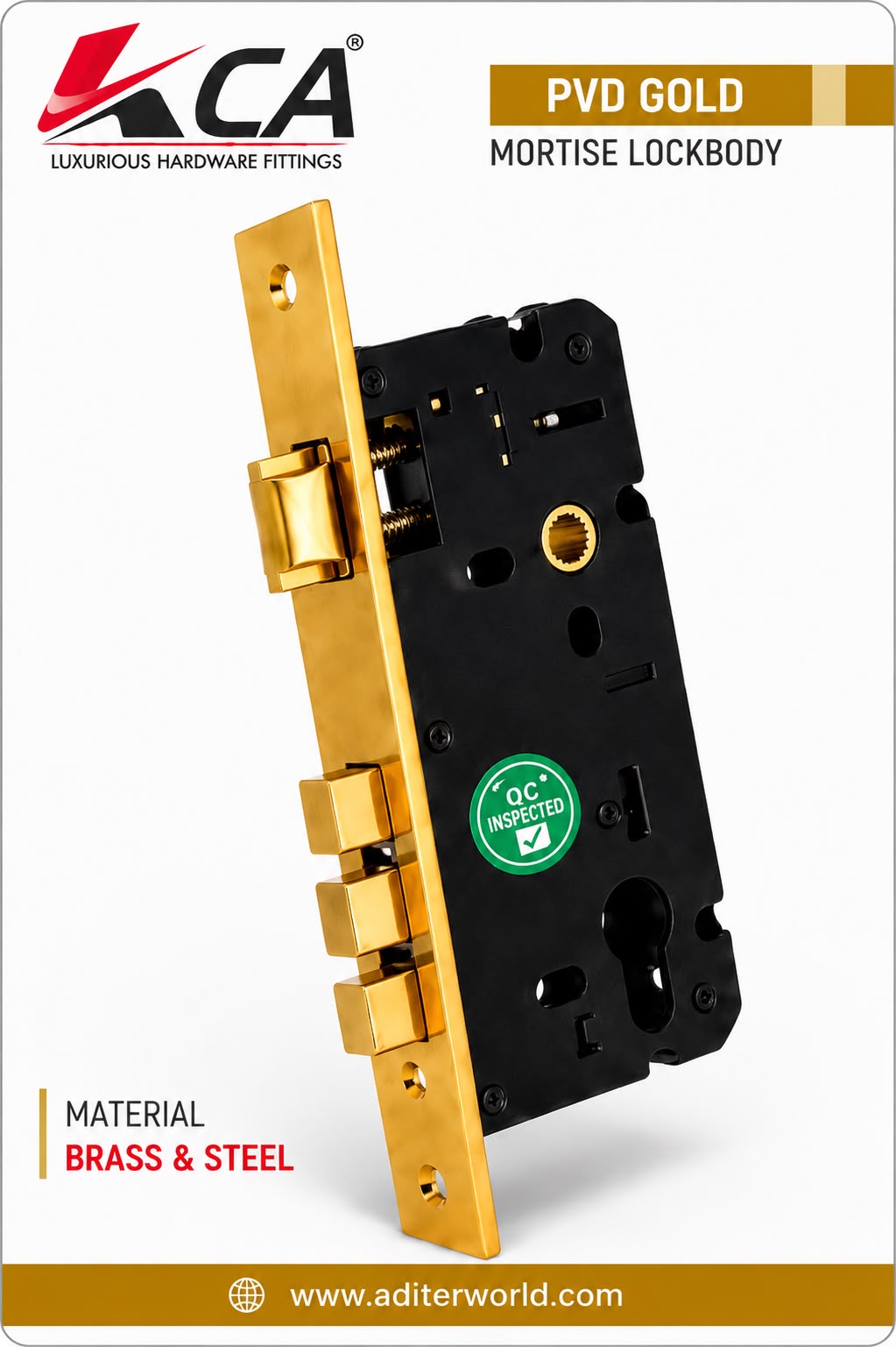 MORTISE LOCKBODY PVD GOLD