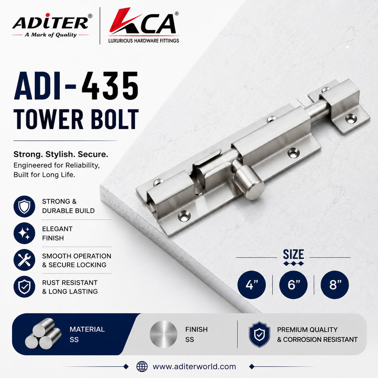 ADI-435 TOWER BOLT SS