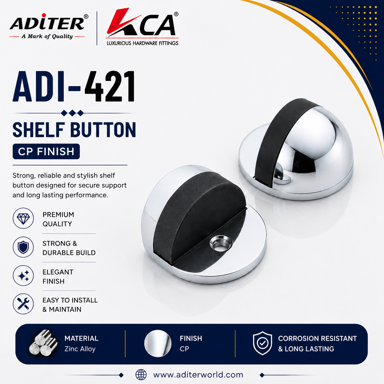 ADI-421 SHELF BUTTON CP