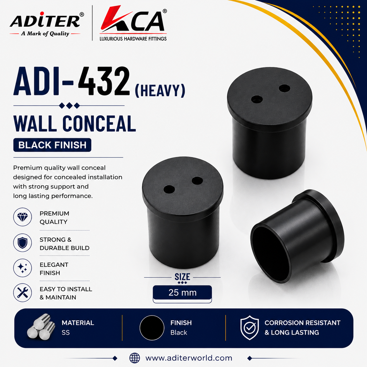 ADI-432 [HEAVY] WALL CONCEAL BLACK