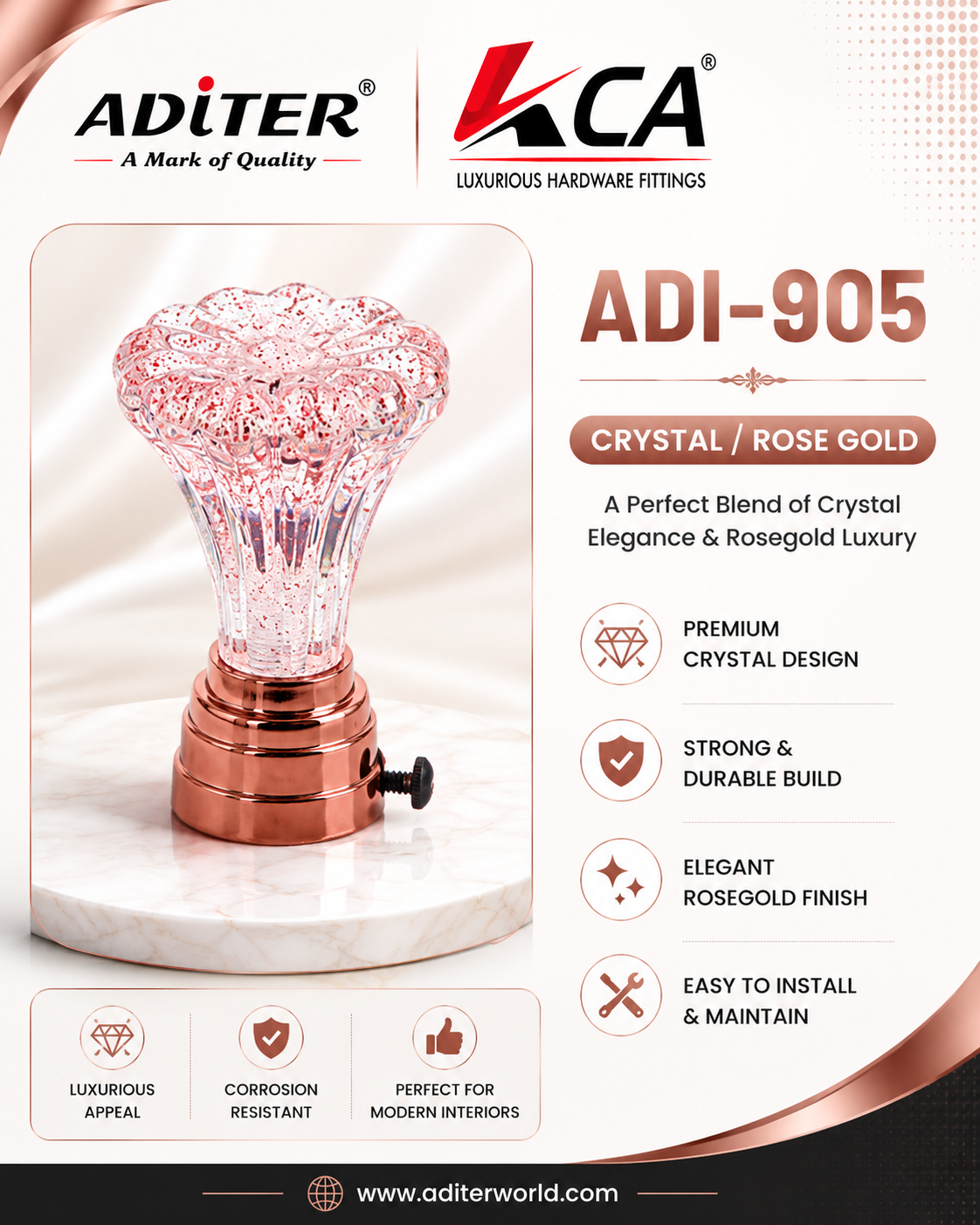 ADI-905 CRYSTAL ROSEGOLD 